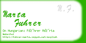 marta fuhrer business card